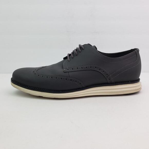 Cole Haan Original Grand Mens Size 10 Gray Leather Wingtip Oxford Shoes C30025 main image 11